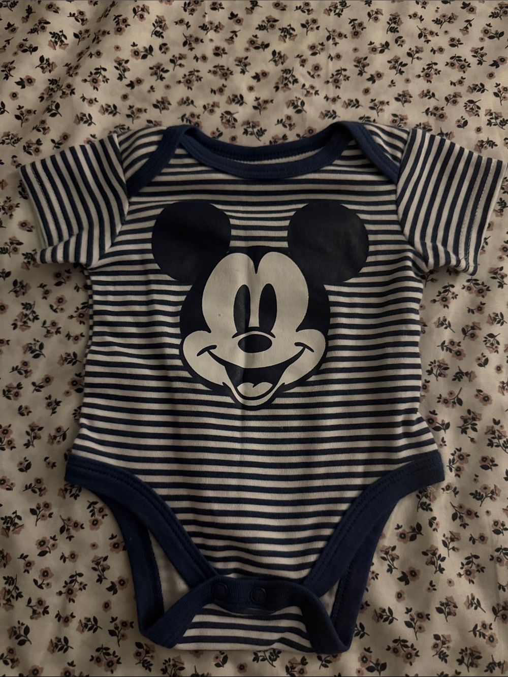 Disney Navy and White Striped Mickey Mouse Bodysuit